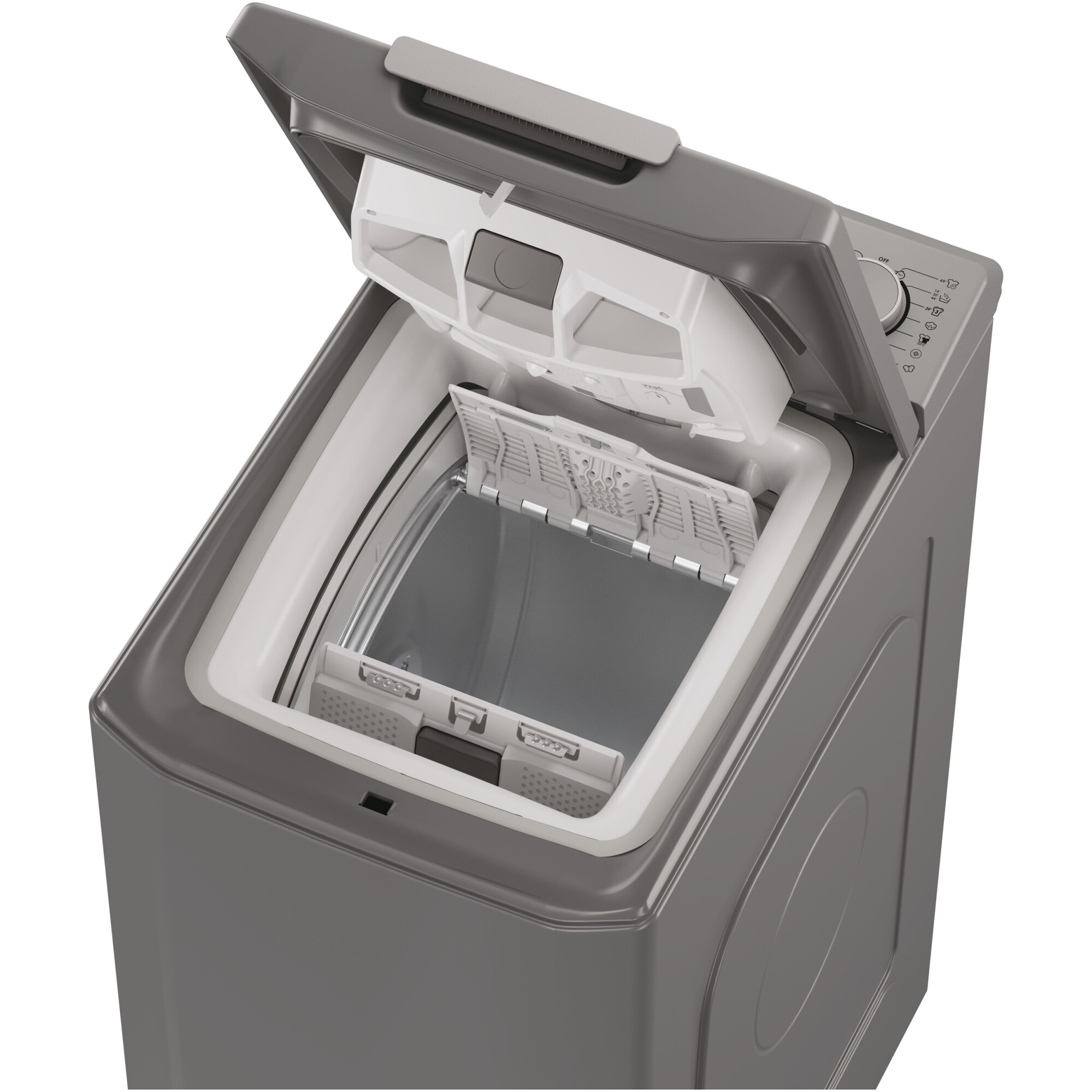 Masina de spalat rufe cu incarcare verticala Candy TCA283DR2-S, 8 kg, 1200 RPM, Display 3D, Wifi,Mix Power Systems, Gentle touch opening, Clasa D, Antracit
