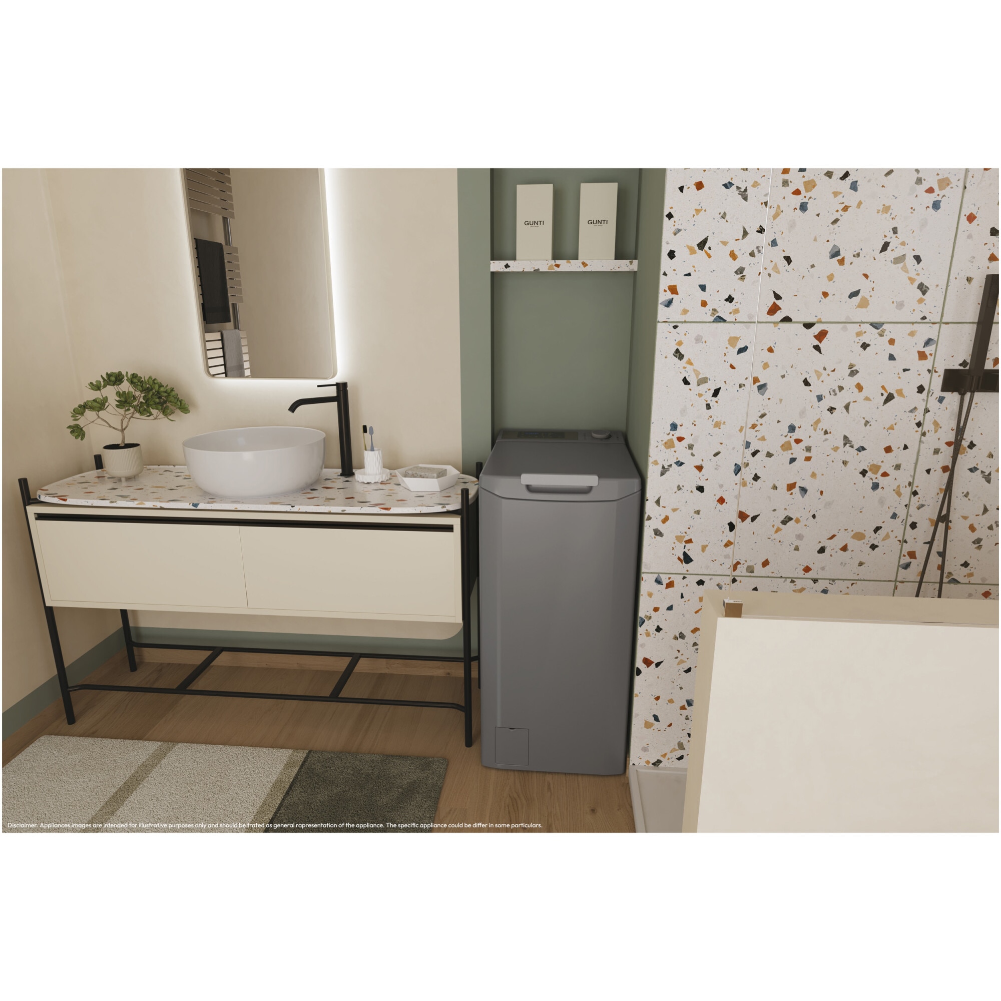 Masina de spalat rufe cu incarcare verticala Candy TCA283DR2-S, 8 kg, 1200 RPM, Display 3D, Wifi,Mix Power Systems, Gentle touch opening, Clasa D, Antracit