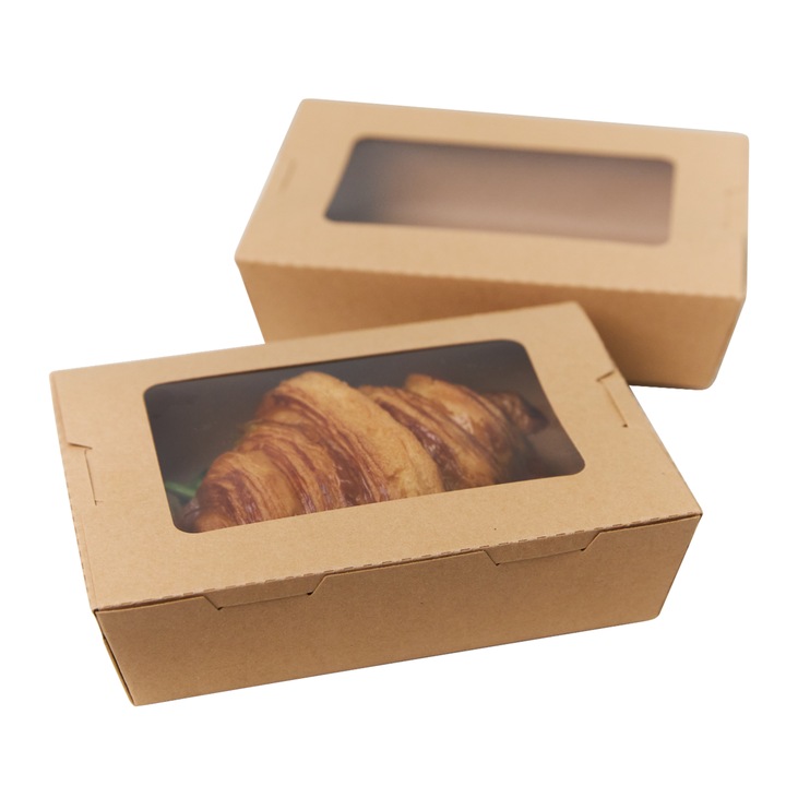 Set 50 caserole cu fereastra, ECOPICNIC, carton, 1600 ml, maro