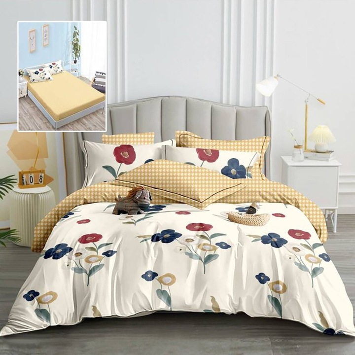 Finom dupla ágynemű, lepedő gumival 180x200 cm, 6 db, Speciális ágynemű