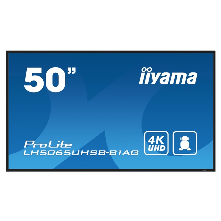 Professzionális Iiyama képernyő 49,5" LH5065UHSB-B1AG, UHD (3840 x 2160), HDMI, DisplayPort, hangszórók (fekete)