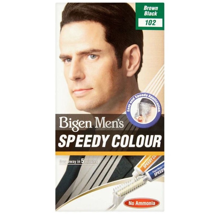 Vopsea profesionala pentru barbati, crema si aplicator incluse, Bigen, maro spre negru