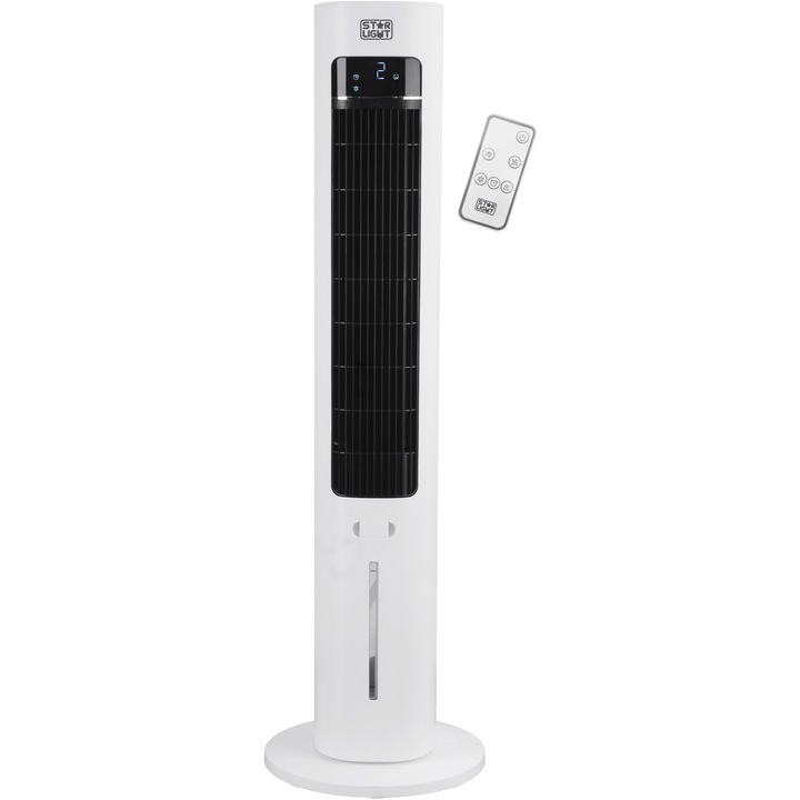 Ventilator turn Star-Light VTS-002, 60W, oscilatie, timer, telecomanda, alb+negru