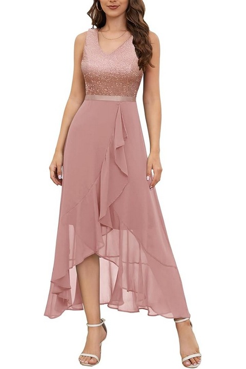 Rochie eleganta, model 70, roz, marimea M, BeryLove