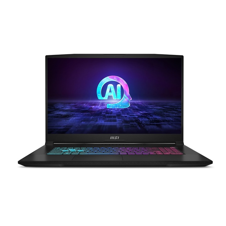 MSI Katana A17 AI Laptop, 17,3" Full HD, AMD Ryzen™ 7 8845HS 5,1 GHz-ig, 16 GB RAM DDR5 5600, 1 TB SSD, NVIDIA® GeForce® RTX 4060 8 GB, Free Dos, Fekete