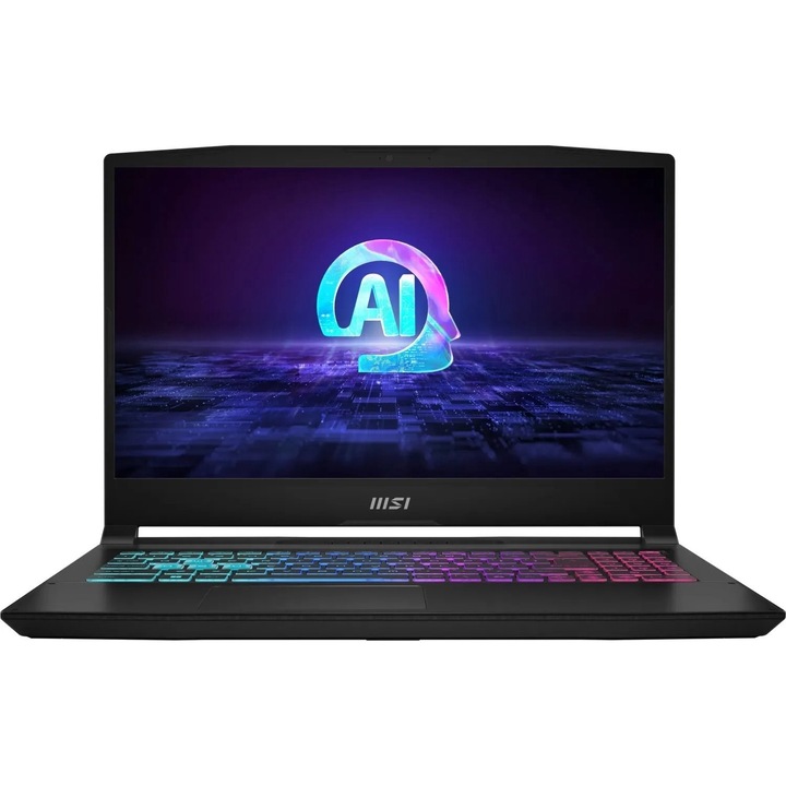 MSI Katana A15 AI Laptop, 15,6" Full HD, AMD Ryzen™ 7 8845HS 5,1 GHz-ig, 16 GB DDR5 RAM, 1 TB SSD, NVIDIA® GeForce® RTX 4060 8 GB, Free Dos, fekete