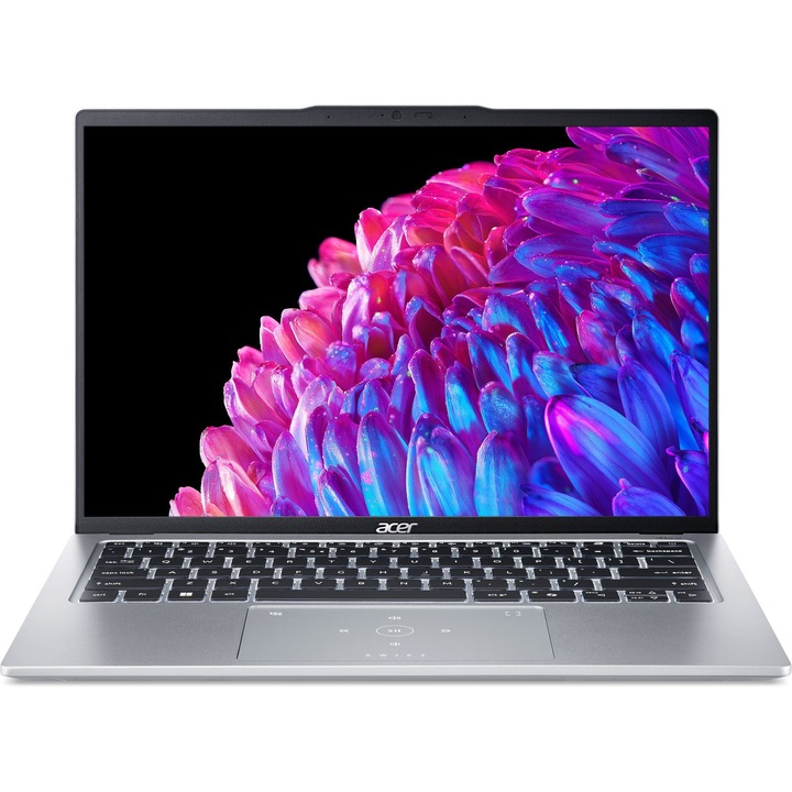 Лаптоп Acer Swift Go 14 SFG14-73-59KB, NX.KY8EX.008.2TBSSD, Windows 11 Pro, 14", Intel Core Ultra 5-125U (12-ядрен), Intel Arc 4 Core, 16GB on board LPDDR5X, Сив
