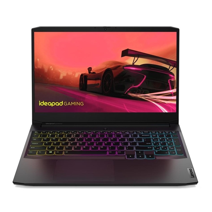 Lenovo IdeaPad Gaming 3 Laptop, 15,6" Full HD, AMD Ryzen™ 5 5500H 4,2 GHz-ig, 8 GB RAM DDR4 3200, 512 GB SSD, NVIDIA® GeForce® RTX 2050 4 GB, Free Dos, fekete