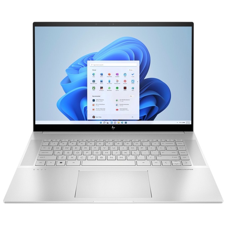 HP ENVY 16 Laptop, 16” WQXGA érintőképernyő, Intel® Core™ i7 13700H akár 5 GHz, 32 GB RAM DDR5 5200MHz, 2 TB SSD, NVIDIA® GeForce® RTX 4060 8 GB, Bang & Olufsen, Windows 11 Home, Ezüst