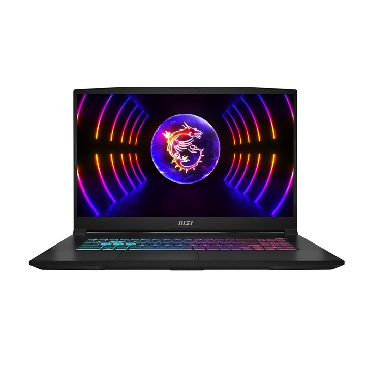 MSI Katana 17 Laptop, 17.3” Full HD, Intel® Core™ i5 13420H akár 4.6 GHz, 16 GB RAM DDR5 5200, 1 TB SSD, NVIDIA® GeForce® RTX 4050 6 GB, Free Dos, fekete