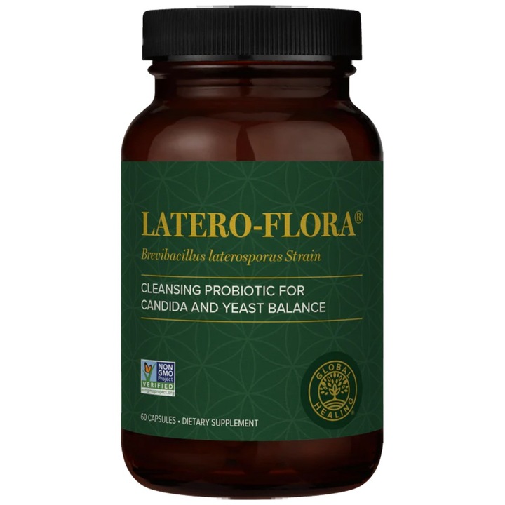 Хранителна добавка Global Healing Latero-Flora™ Probiotic Brevibacillus laterosporus (B.O.D.™ Strain), 60 капсули