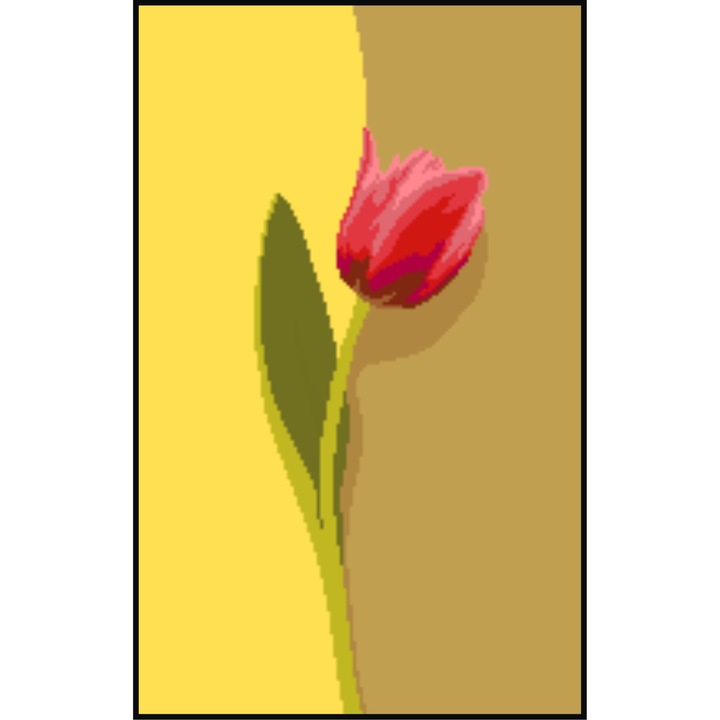 Unica lalea rosie - kit goblen cu diagrama color