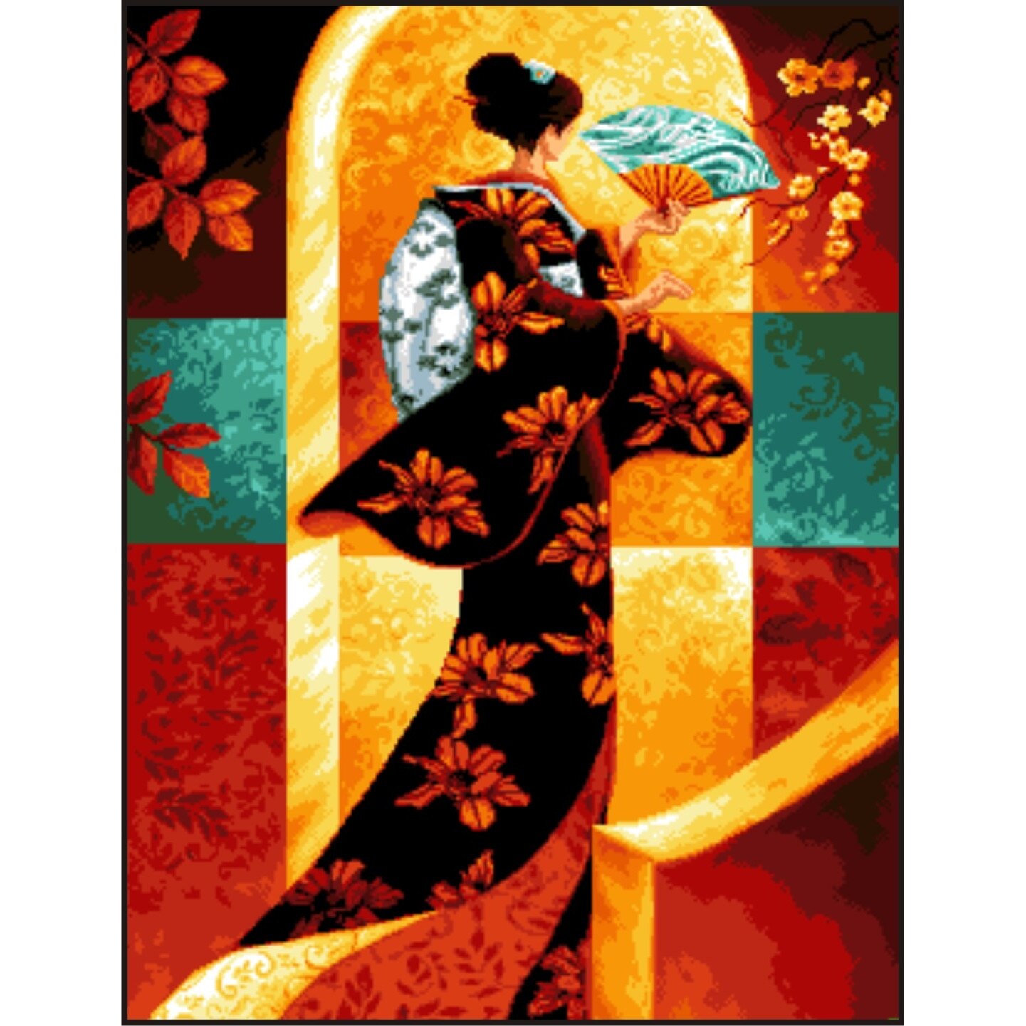 Misterioasa asiatica - kit goblen cu diagrama color