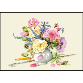 Pastel parfumat - kit goblen cu panza imprimata Pastel parfumat - kit goblen cu panza imprimata