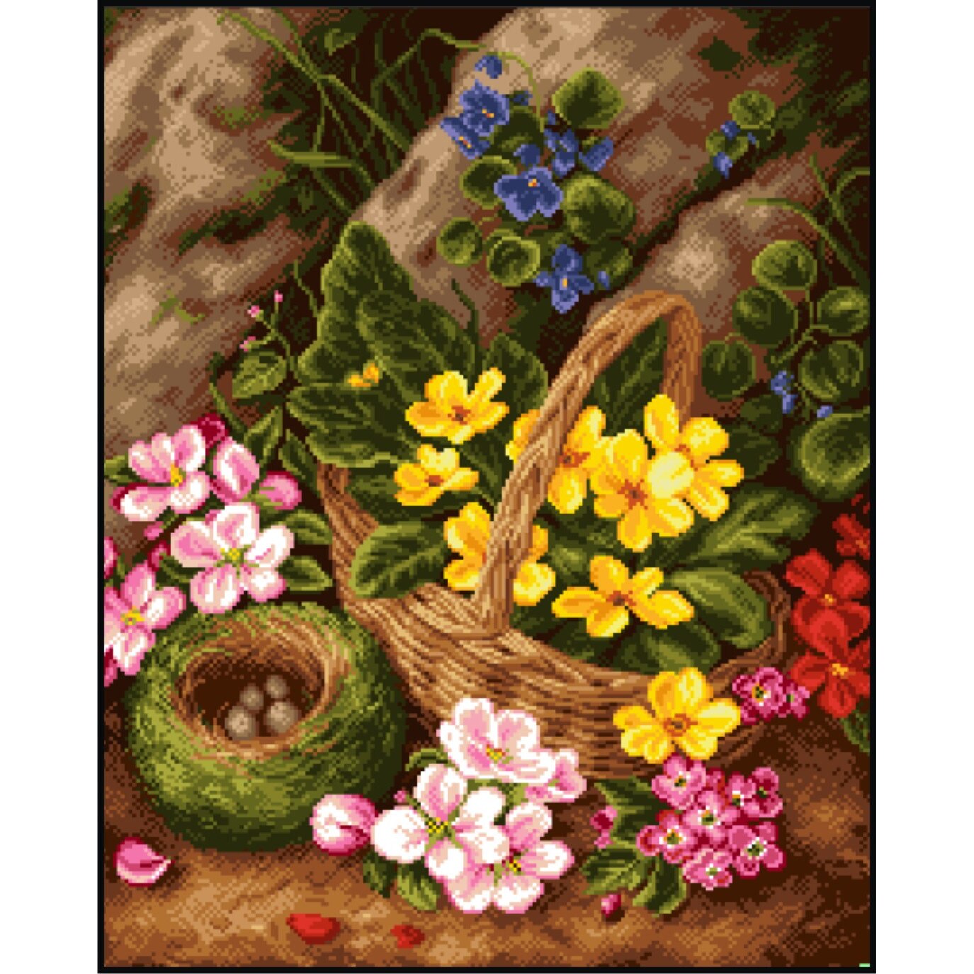 Desteptarea primaverii - kit goblen cu diagrama color