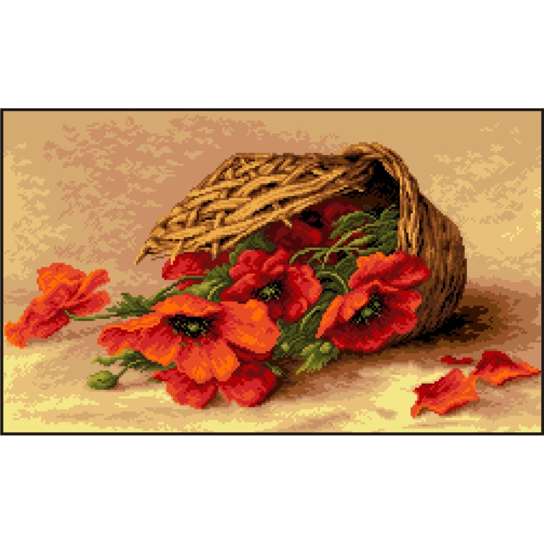 Leagan cu maci - kit goblen cu diagrama color