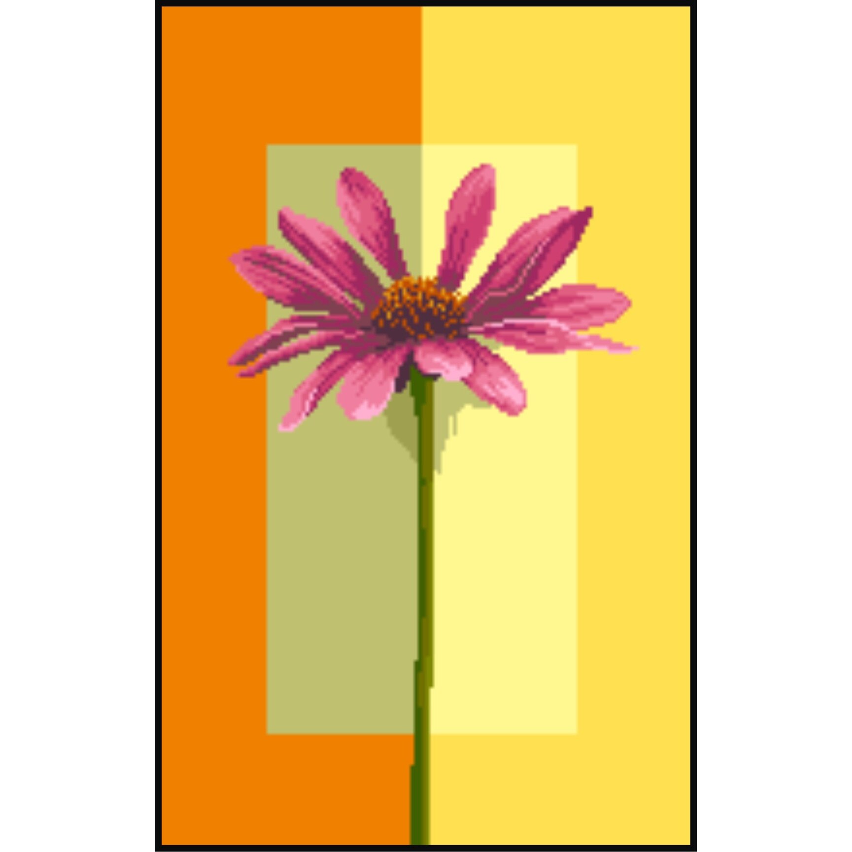 Hibrid floral - kit goblen cu diagrama alb-negru