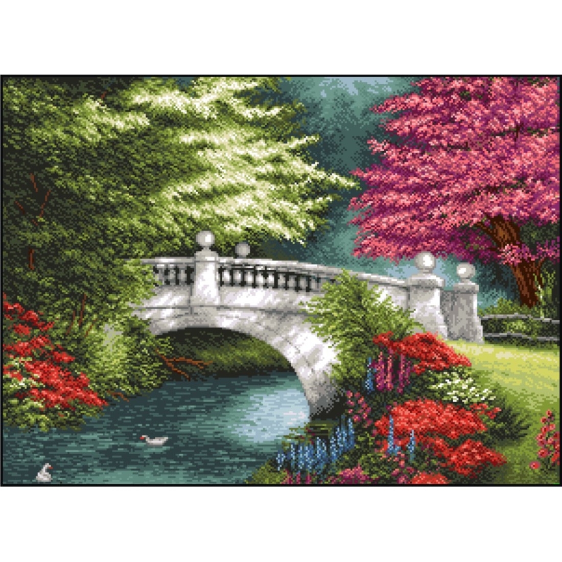 Podul amintirilor - kit goblen cu panza imprimata