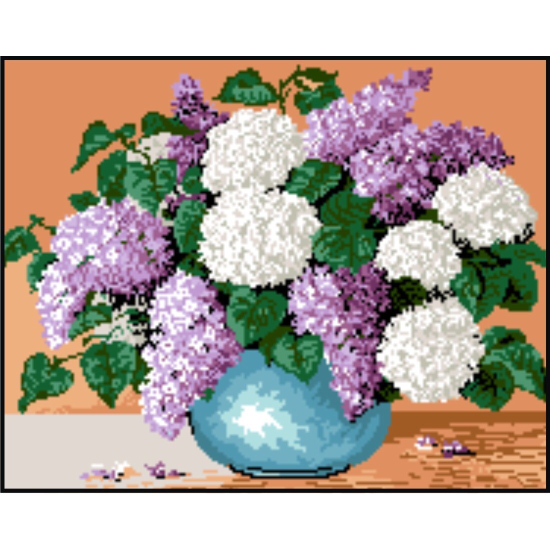 Ikebana cu liliac - kit goblen cu diagrama color