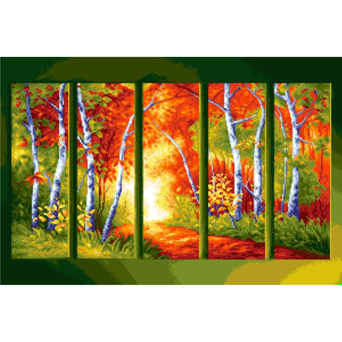 Cvintet de toamna - kit goblen cu diagrama color