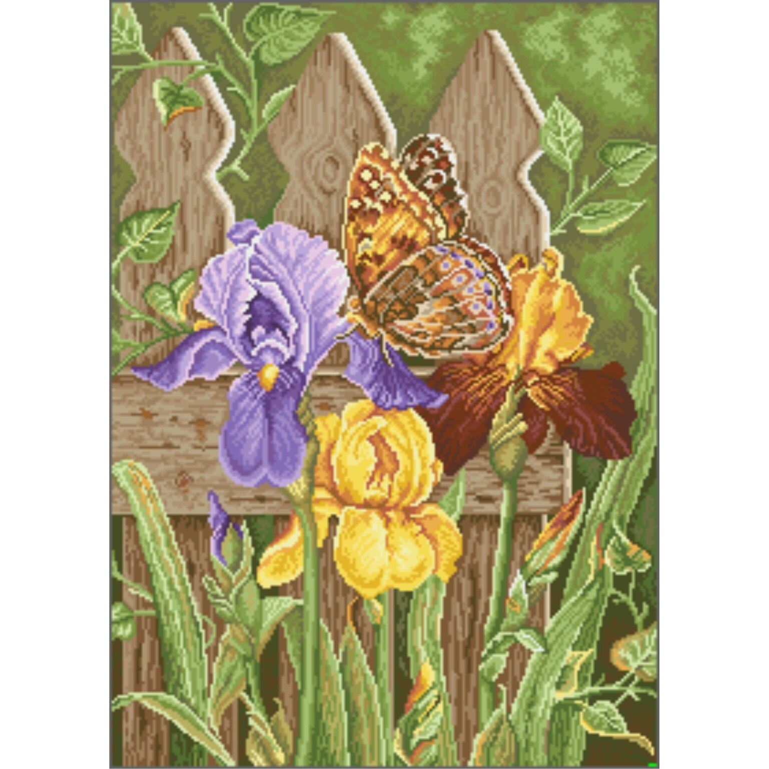 Sarutul fluturelui - kit goblen cu panza imprimata