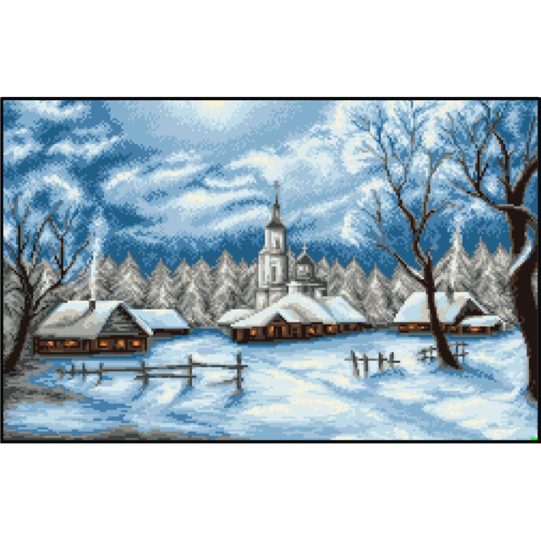 Noapte albastra - kit goblen cu diagrama color