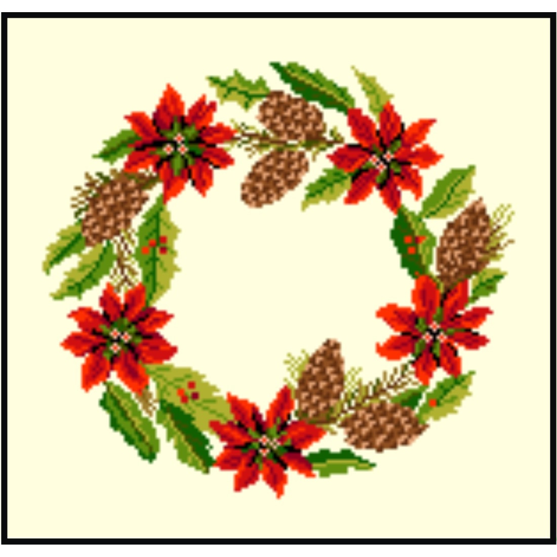 Coronita de Craciun - kit goblen cu diagrama color