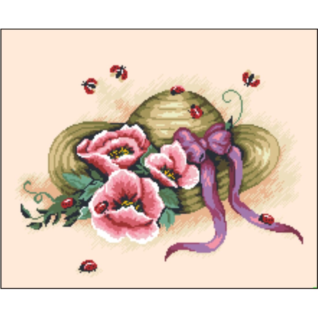 Zbor de gargarite - kit goblen cu panza imprimata