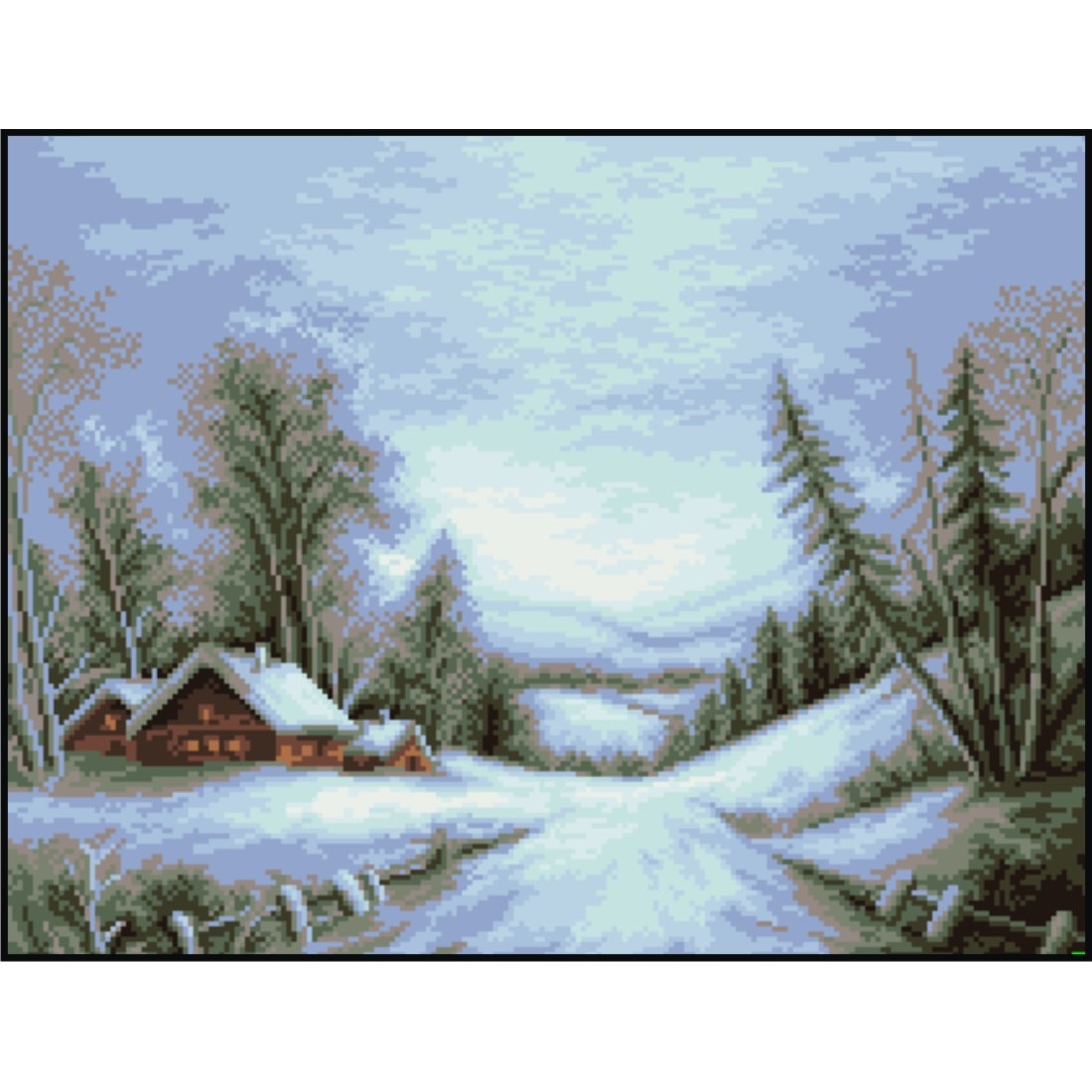 Albe amintiri - kit goblen cu diagrama alb-negru