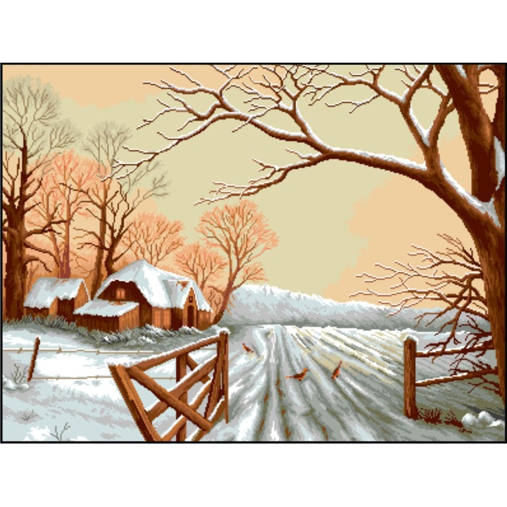 Pastel de iarna - kit goblen cu diagrama color