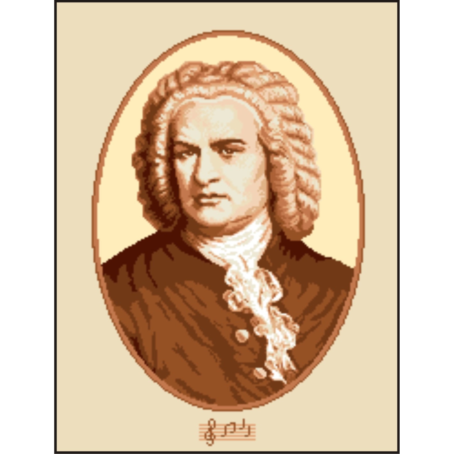 Bach - kit goblen cu diagrama alb-negru