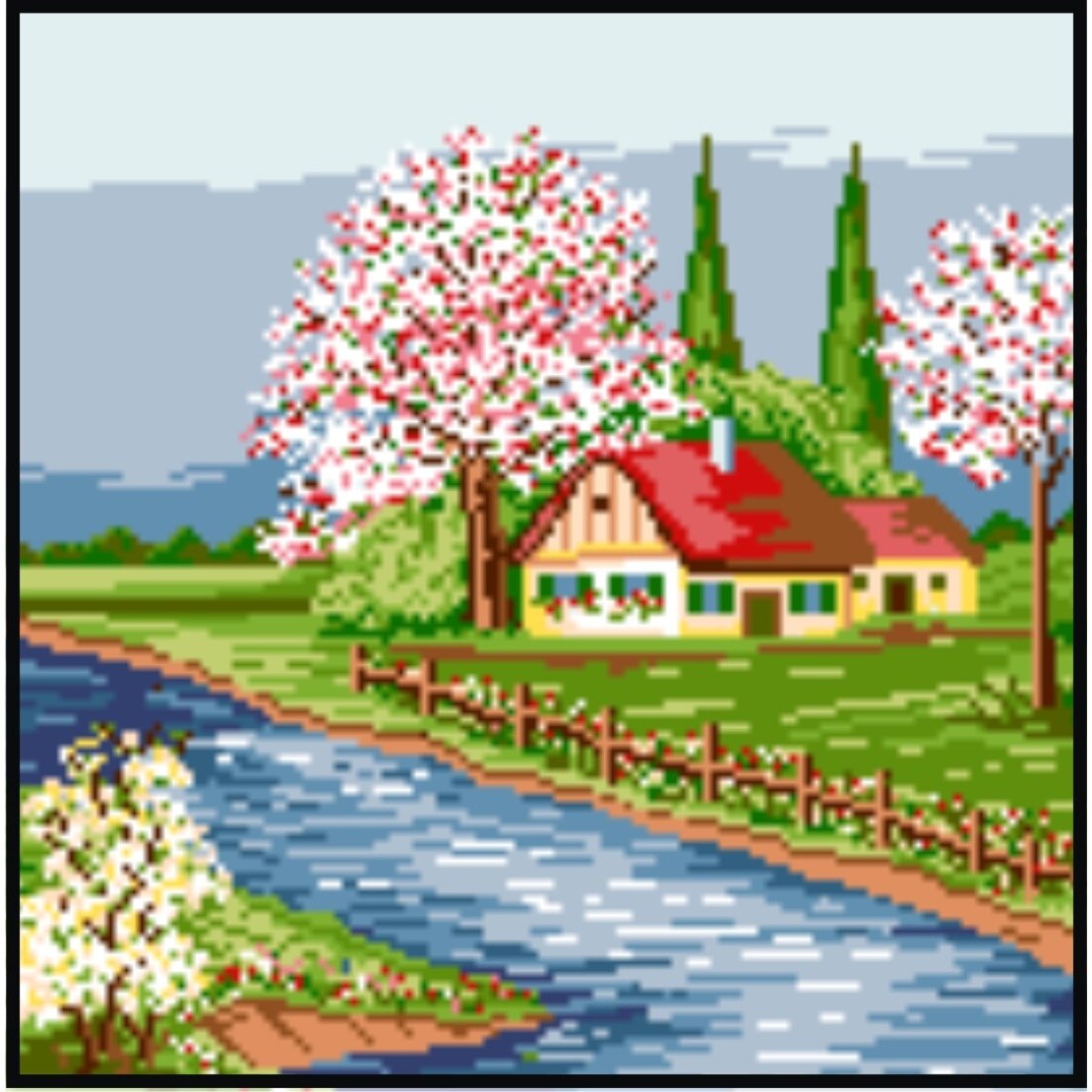 Primavara de basm - kit goblen cu diagrama color