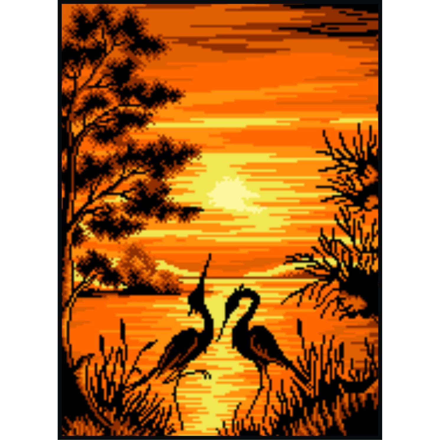 Rasarit de soare - kit goblen cu diagrama color