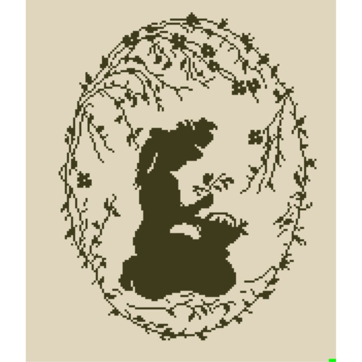 Miniatura Primele flori - kit goblen cu diagrama color