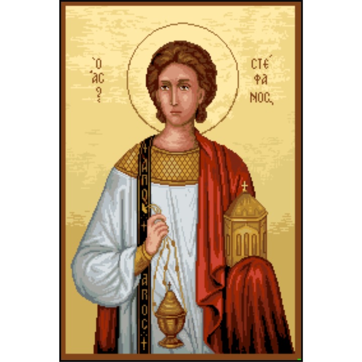 Sfantul Stefan - kit goblen cu panza imprimata