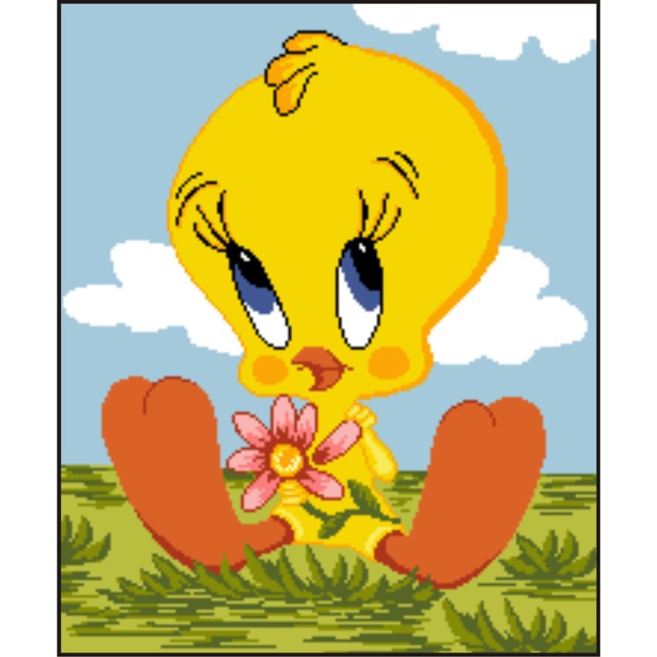 Tweety - kit goblen cu panza imprimata