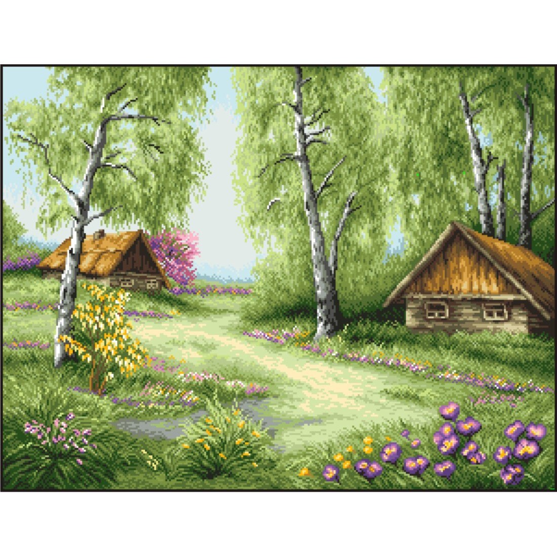 Zvon de primavara - kit goblen cu panza imprimata