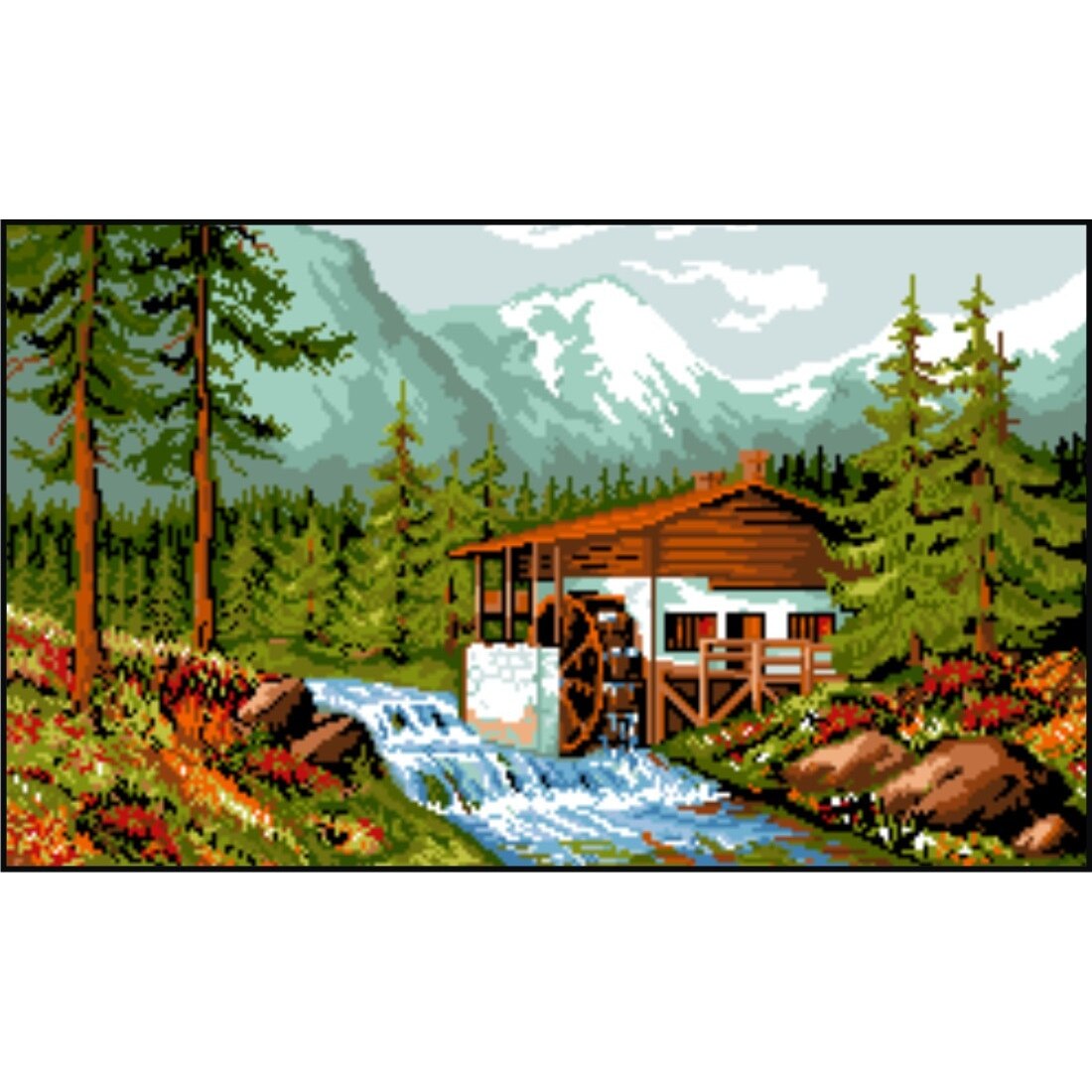 Moara din padure - kit goblen cu diagrama color