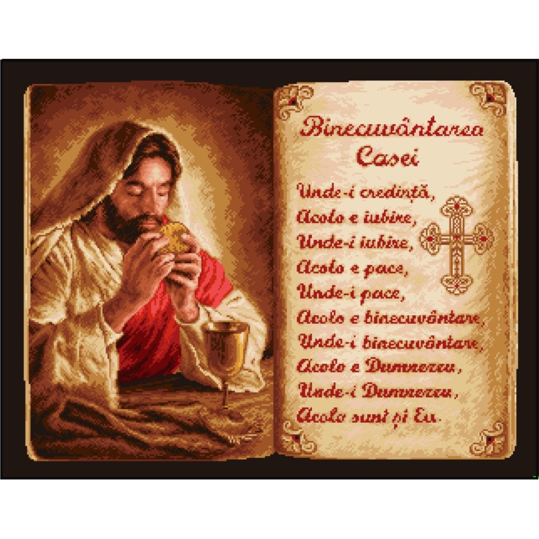 Taina rugaciunii - kit goblen cu panza imprimata