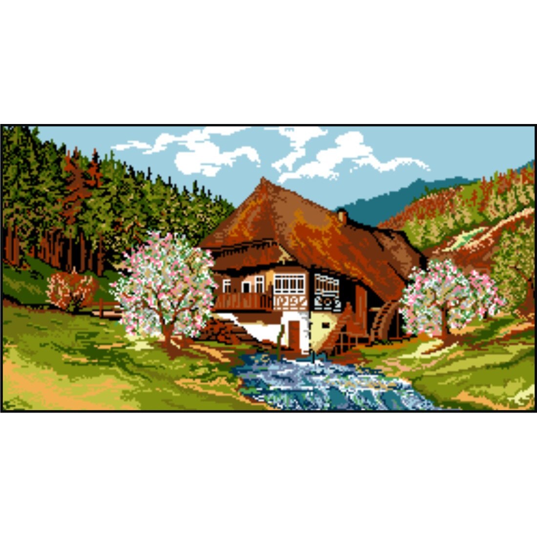 Montana, primavara - kit goblen cu diagrama color