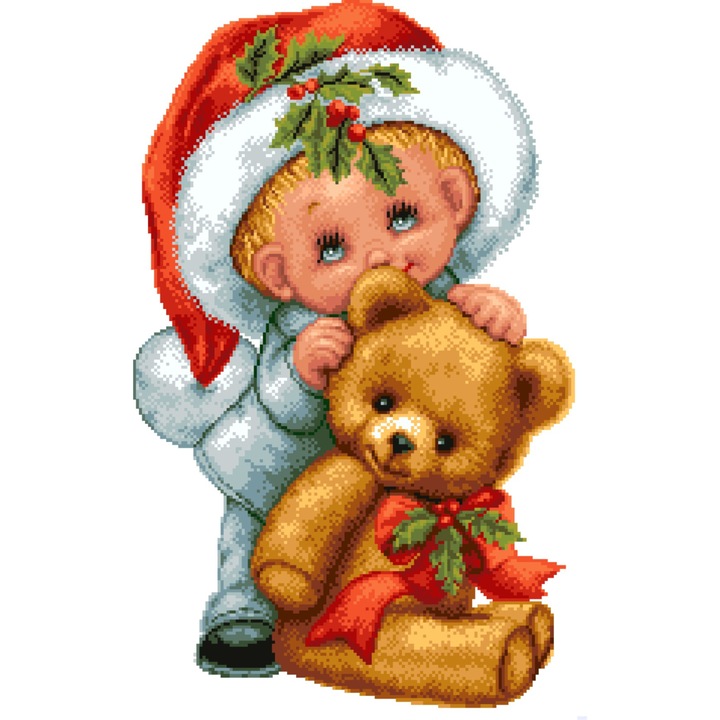 Spiridusul lui Mos Craciun - kit goblen cu diagrama color