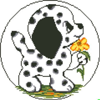 Dalmatian - kit goblen cu diagrama alb-negru Dalmatian - kit goblen cu diagrama alb-negru