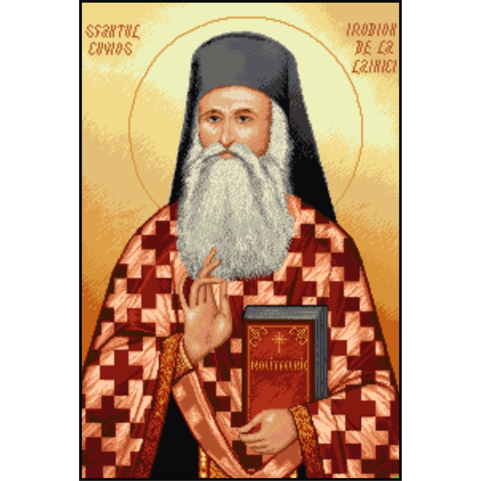 Sfantul Irodion de la Lainici - kit goblen cu panza imprimata