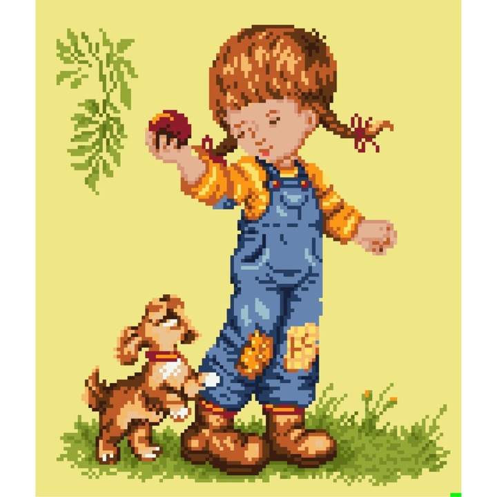 Jucarie pentru catelus - kit goblen cu diagrama color