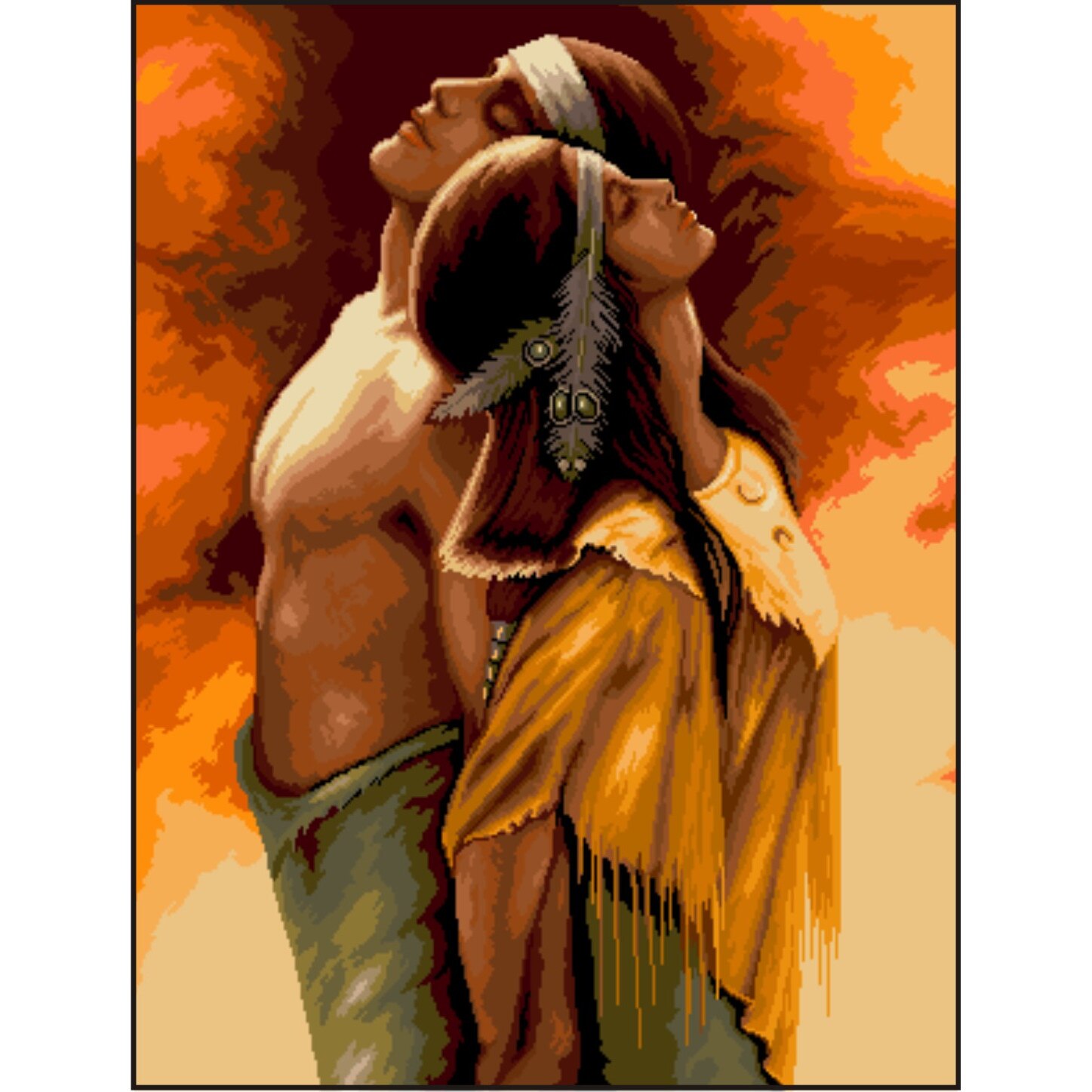 Dragoste - kit goblen cu panza imprimata