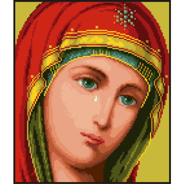 Lacrima cu mir - kit goblen cu diagrama alb-negru