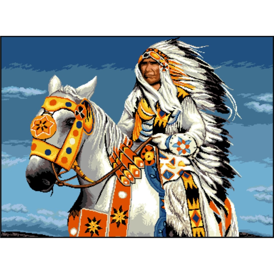 Spirit amerindian - kit goblen cu diagrama color