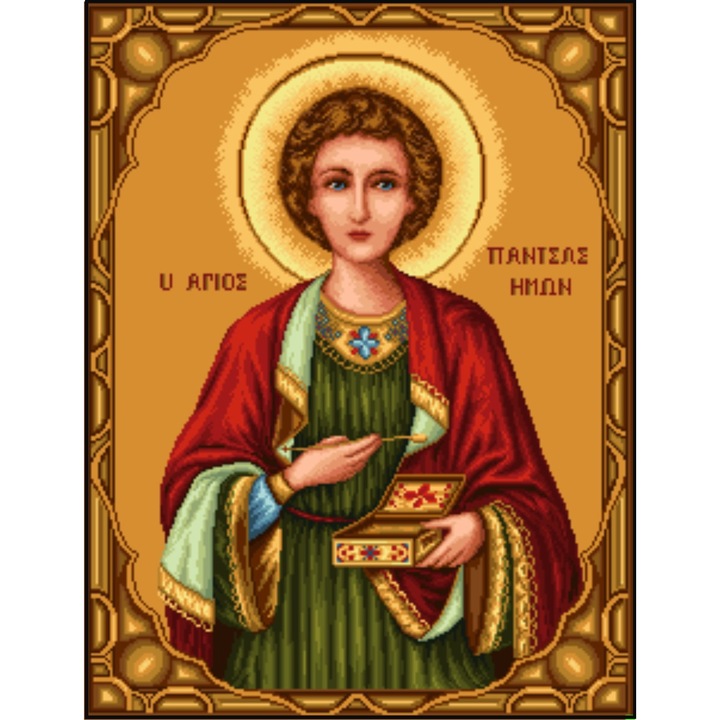 Sfantul Pantelimon - kit goblen cu diagrama color