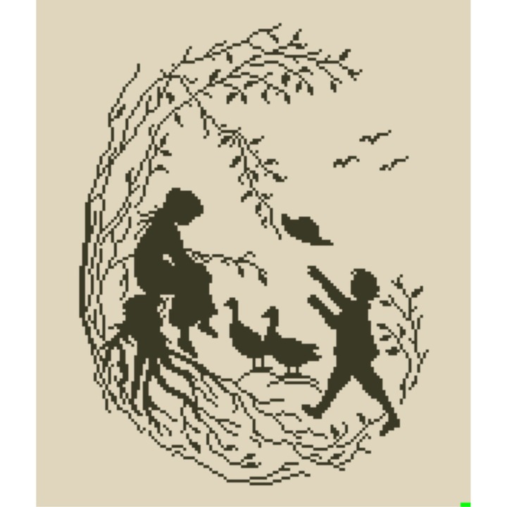 Miniatura Joaca de copii - kit goblen cu diagrama alb-negru