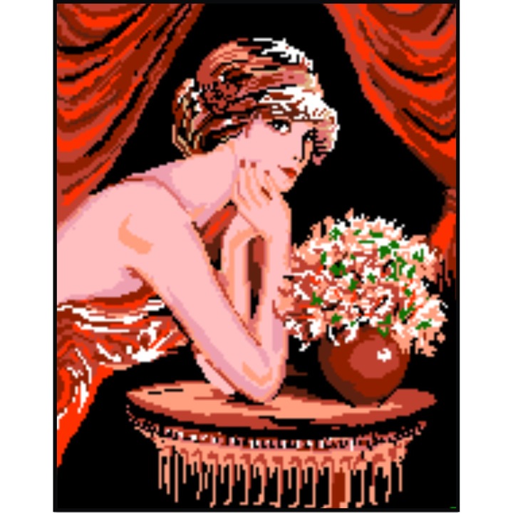 Privire afectuoasa - kit goblen cu panza imprimata